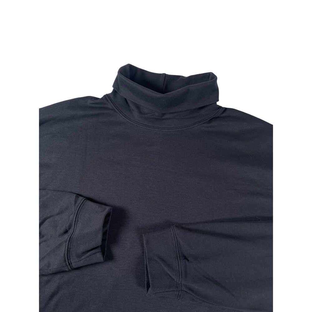 L.L. Bean 0KV25 Mens Black Turtleneck Long Sleeve Shirt Sz Large Regular Strech